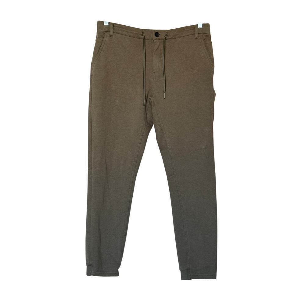 686 Everywhere Stretch Joggers Mens L Army Green Performance Double Knit Pant